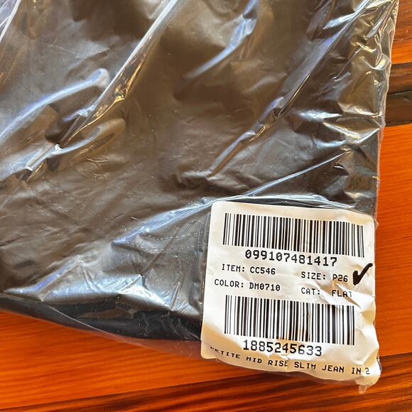 J Crew Mid Rise Slim Jeans 26 26P P26 Black NWT 2003 Super Stretch CC546 J.Crew - Picture 5 of 5